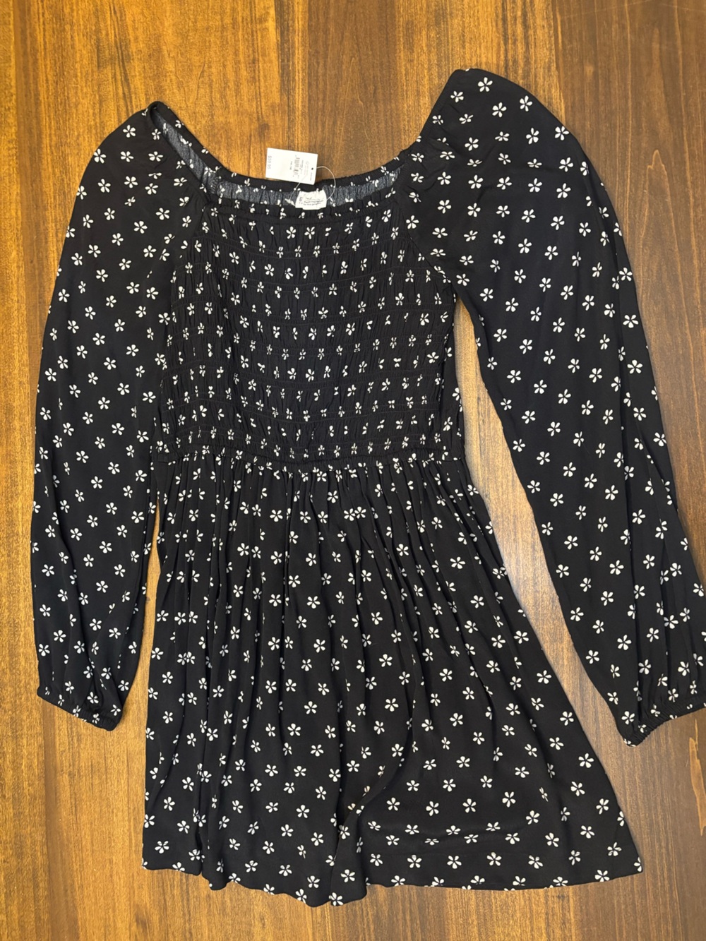 Gap teen Black Dress with White Floral Print size 14-16 nwt